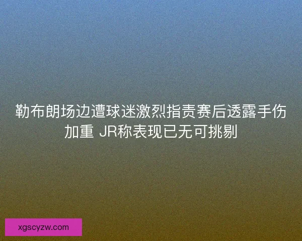勒布朗场边遭球迷激烈指责赛后透露手伤加重 JR称表现已无可挑剔